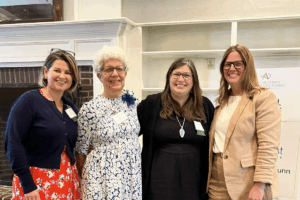 Amy Moore, Board President of the Home Care, Hospice & Palliative Care Alliance of New Hampshire; Sandy Ruka, Executive Director of VNHCH, Ashlee Chaine, Community Outreach Coordinator for VNHCH; and Keliane Totten, Chief Executive Officer of the Alliance